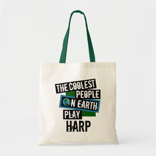Tote Bag Les personnes les plus fraîches sur l'harpe de jeu (Devant)