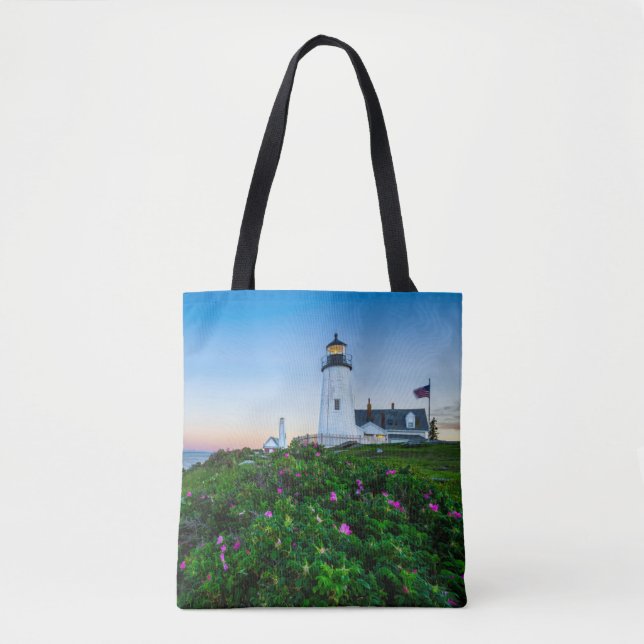 Tote Bag Les phares | Point Lighthouse Bristol Maine (Devant)