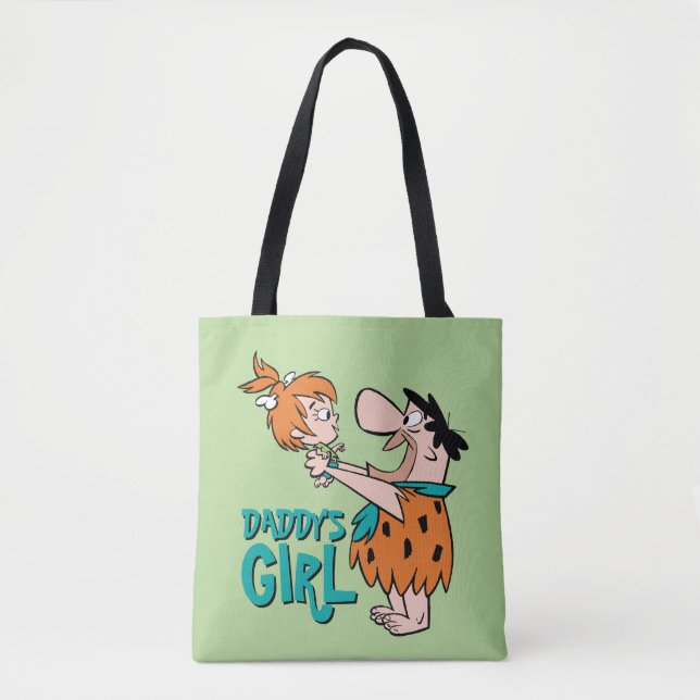 Tote Bag Les Pierrafeu | Fred & Pebbles - La fille de papa (Devant)