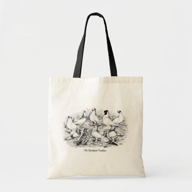 Tote Bag Les Pigeons Tumbler à courte vue (Devant)
