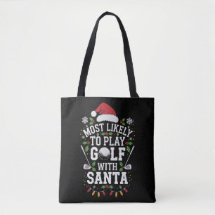 Tote Bag Les Plus Probables De Jouer Au Golf Avec Père Noël