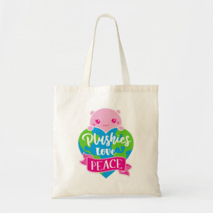 Tote Bag Les Plushies aiment la paix   Cute Kawaii Coeur Te