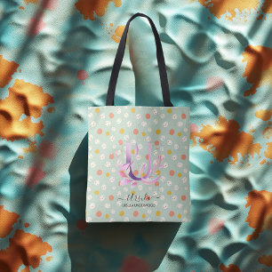 Tote Bag Les Points Délicieux d'Ursula - Monogramme Floral 