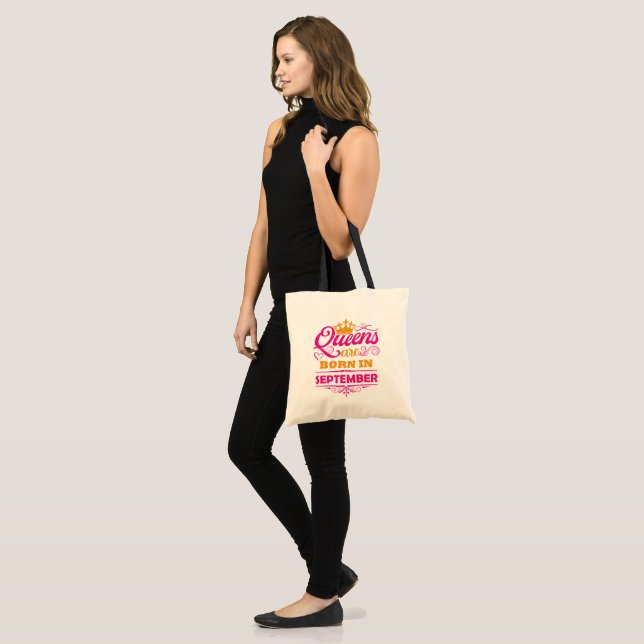 Tote Bag Les Reines Sont Nées En Septembre Faux Parties sci (Devant (modèle))