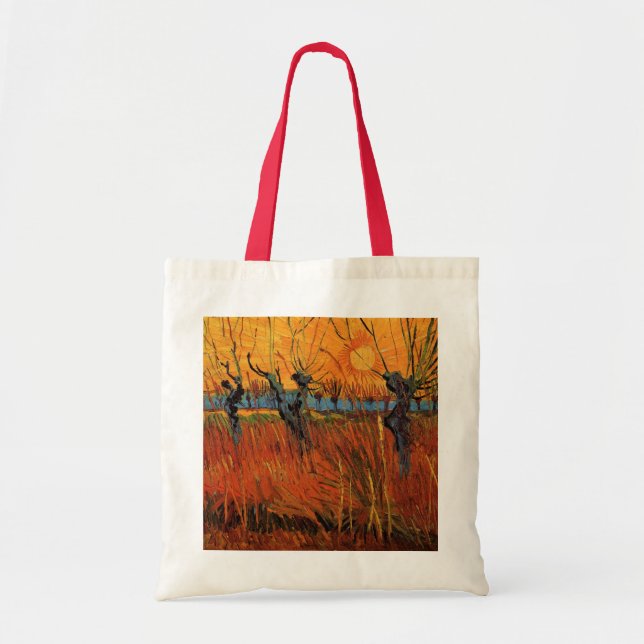 Tote Bag Les saules au coucher du soleil par Vincent van Go (Devant)
