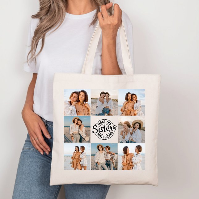 Tote Bag Les soeurs font les meilleurs amis Photo Canvas Fo (Créateur téléchargé)