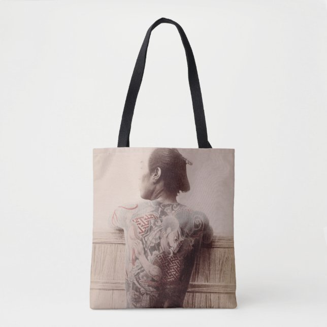 Tote Bag Les tatouages du jeune marié japonais, c.1880 (Devant)