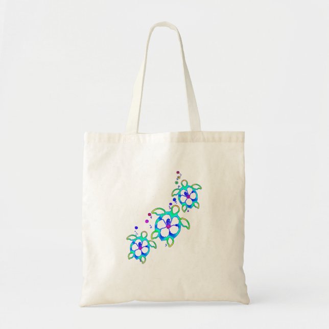 Tote Bag Les tortues hawaïennes du littoral Honu (Devant)