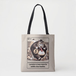 Tote Bag Les vaches espiègles : Le Cat Crafty Politicien