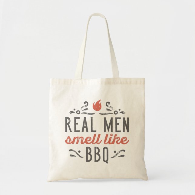 Tote Bag Les vrais hommes sentent comme le barbecue (Devant)