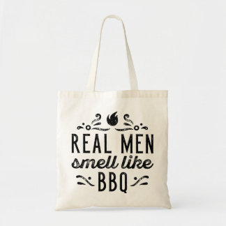 Tote Bag Les vrais hommes sentent comme le barbecue