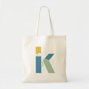 Tote Bag Lettre Abstraite moderne K Monogramme initial