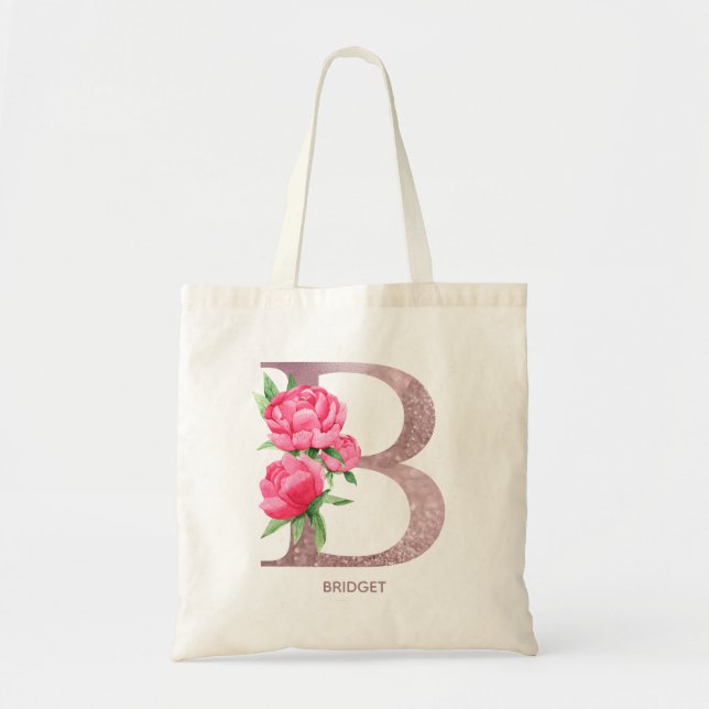 Tote Bag Lettre B Nom personnalisé monogramme femme d'affai (Devant)