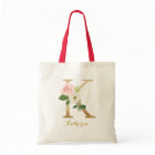 Lettre d'or K et florale floue personnalisée