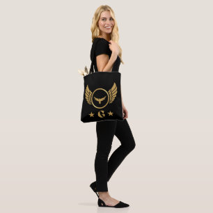 Tote Bag Lettre G avec épaule imprimée d'aigle doré pour fe