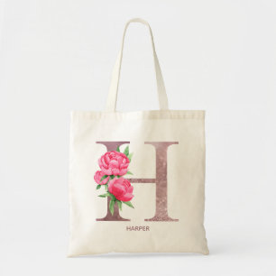 Tote Bag Lettre H Nom personnalisé monogramme femme d'affai