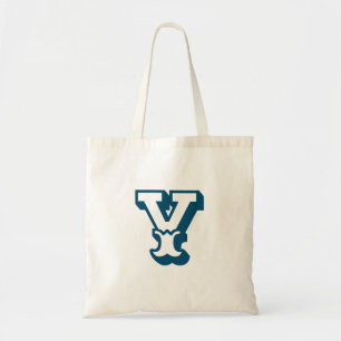 Tote Bag lettre initiale minimale moderne en cadeau bleu ma