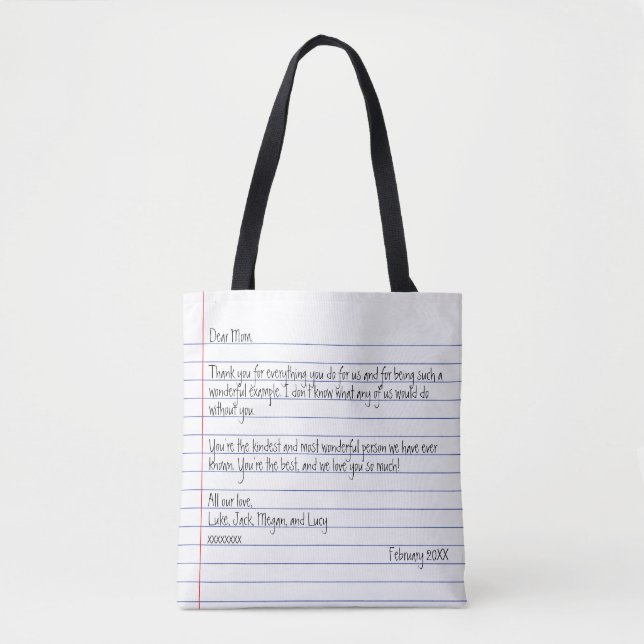 Tote Bag Lettre manuscrite moderne sur un ordinateur portab (Devant)