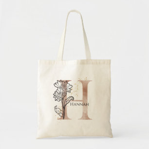 Tote Bag Lettre moderne initiale H Boho personnalisée