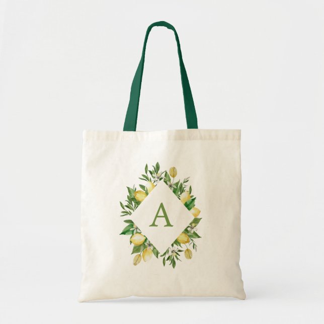 Tote Bag LETTRE MONOGRAPHIQUE Lemon CHAMBRE D'ÉTÉ Printemps (Devant)