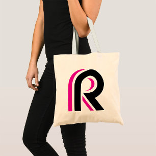 Tote Bag LETTRE Rose ET NOIR R