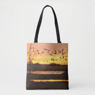 Tote Bag Levée de soleil et oies