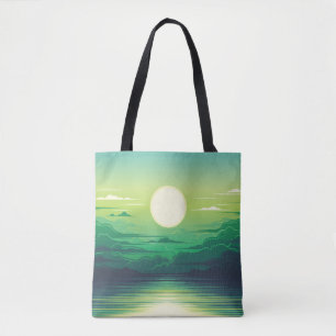 Tote Bag Lever de soleil dans la mer habillage d'illustrati