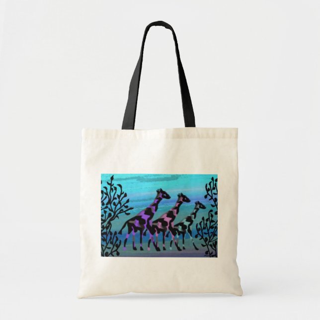 Tote Bag Lever de soleil Fourre-tout de girafe (Devant)