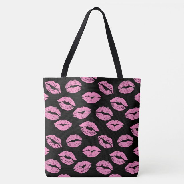 Tote Bag Lèvres roses (Devant)
