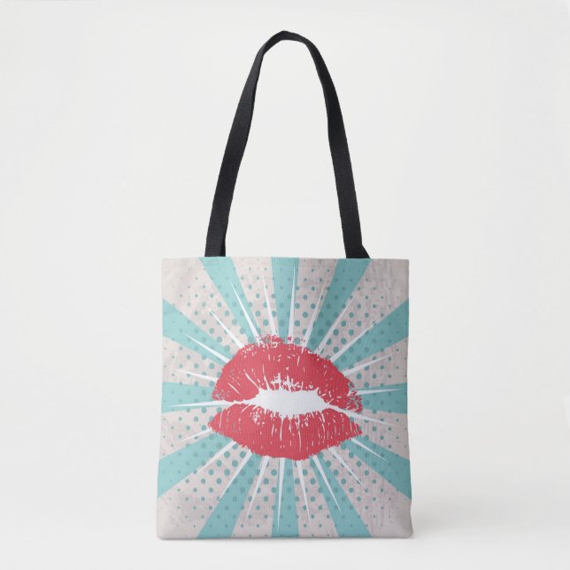 Tote Bag Lèvres rouges (Devant)