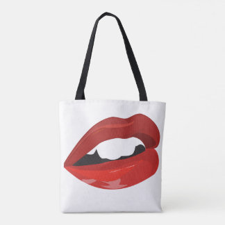 Tote Bag Lèvres rouges succulentes