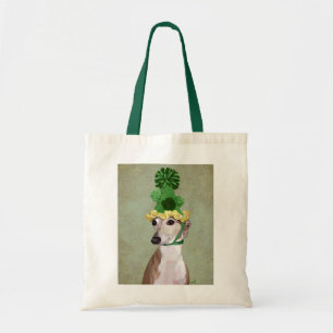 Tote Bag Lévrier dans le casquette tricoté par vert