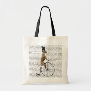 Tote Bag Lévrier sur le vélo noir de quart de penny de