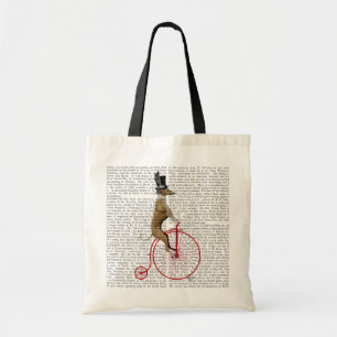 Tote Bag Lévrier sur le vélo rouge de quart de penny de