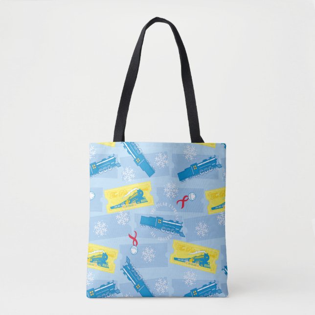 Tote Bag L'Express polaire | Retro Train & Ticket Motif (Devant)