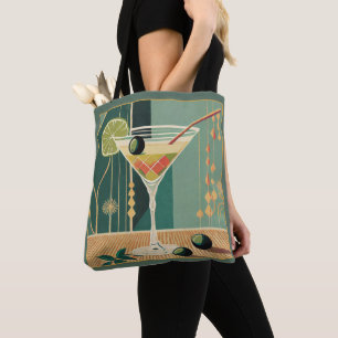 Tote Bag L'Heure Du Cocktail Martini Moderne Du Milieu Du S