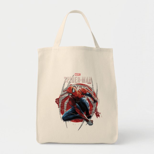 Tote Bag L'homme-araignée de Marvel | Web Swing Street Art  (Devant)