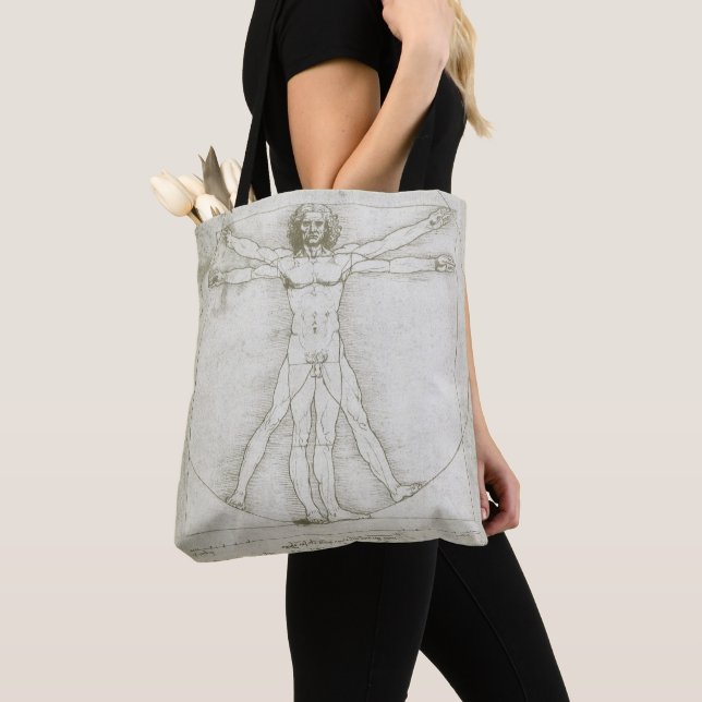 Tote Bag L'homme vitruvien de Léonard de Vinci (De près)