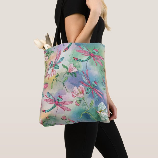 Tote Bag libellule florale (De près)