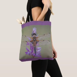 Tote Bag Libellule sur la fleur pourpre