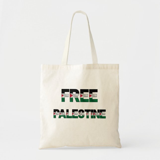 Tote Bag Libérez la Palestine Lettres drapeau Unité Fierté  (Devant)