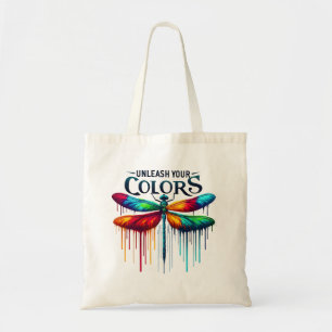 Tote Bag Libérez vos couleurs - libellule artistique