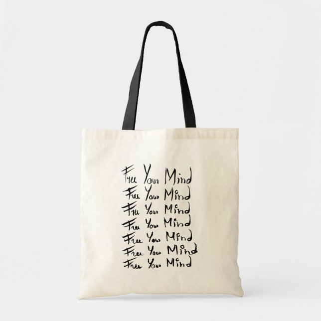 Tote Bag LIBÉREZ VOTRE ESPRIT ! Citation calligraphie motiv (Devant)