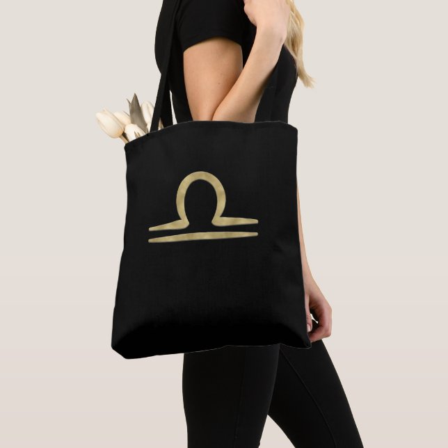 Tote Bag LIBRA Gold Septembre Octobre Anniversaire Astrolog (De près)