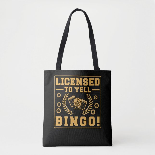 Tote Bag Licence Pour Yell Bingo Funny Lucky Gambling (Devant)