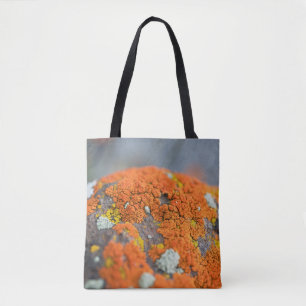 Tote Bag Lichen orange moss pierre gris
