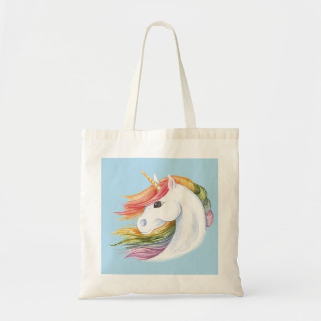 Tote Bag Licorne d'arc-en-ciel (Devant)