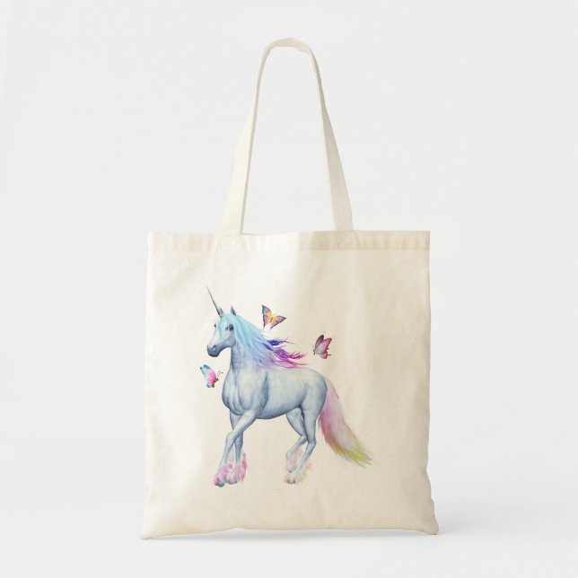 Tote Bag Licorne d'arc-en-ciel (Devant)