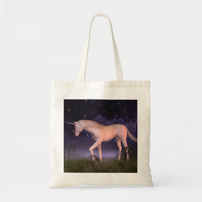 Tote Bag Licorne en clairière brumeuse de forêt (Devant)