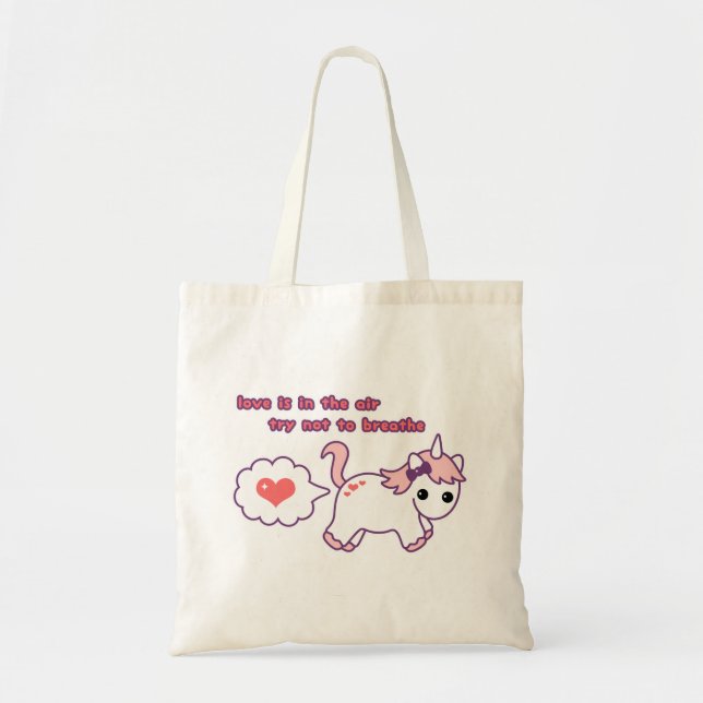 Tote Bag Licorne mignonne de Valentine (Devant)